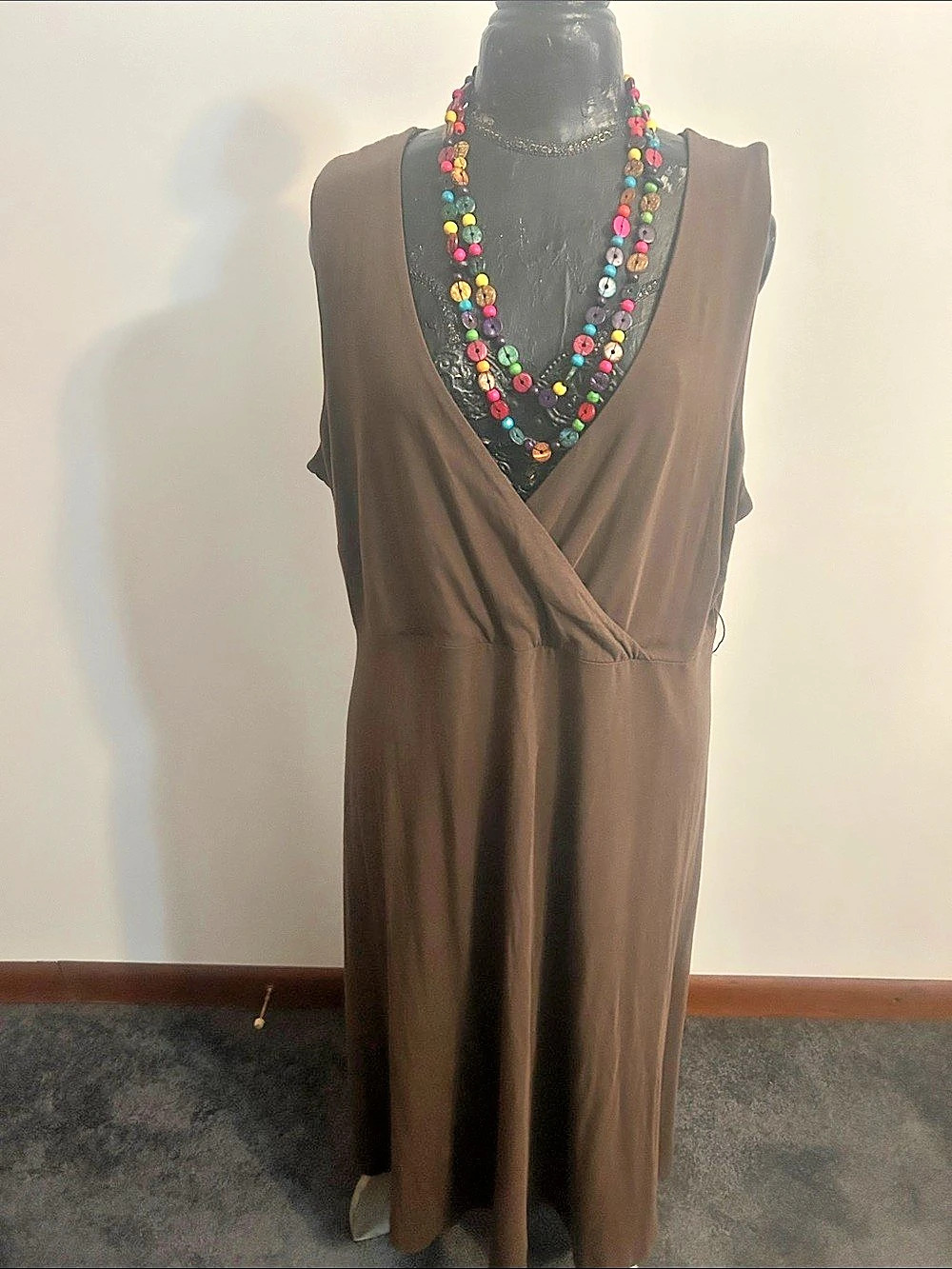 Tommy Hilfiger Women's Brown Wrap Maxi Dress Size 2X